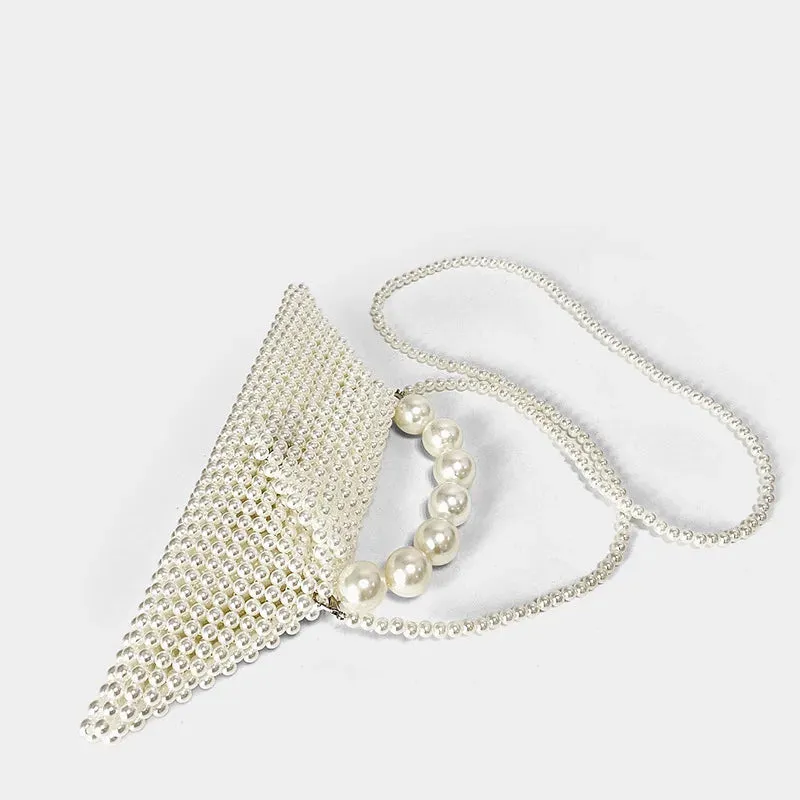 Aemi Trapezoid Pearl Beads Bag