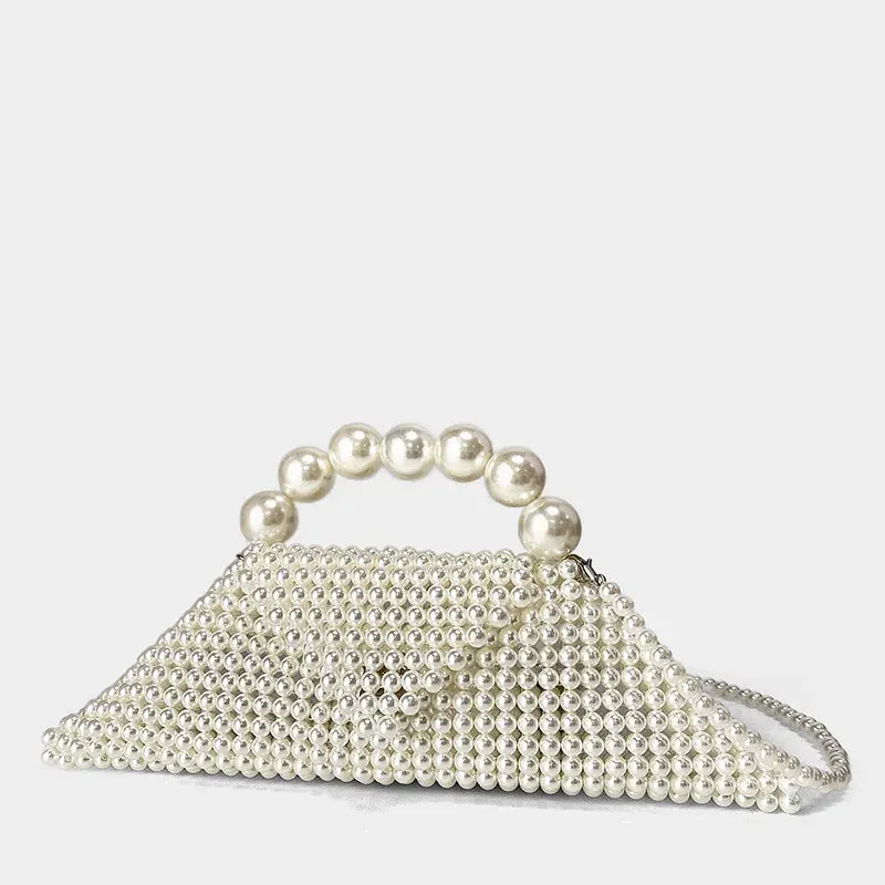 Aemi Trapezoid Pearl Beads Bag