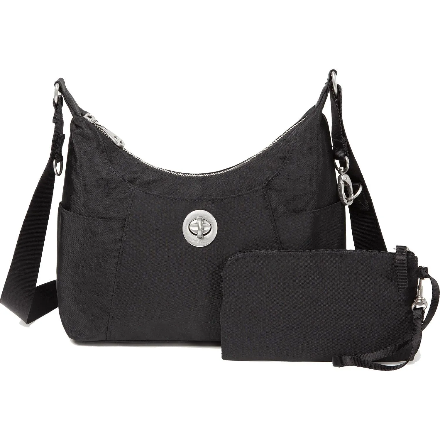 Baggallini Zurich Medium Hobo Tote Black Nylon