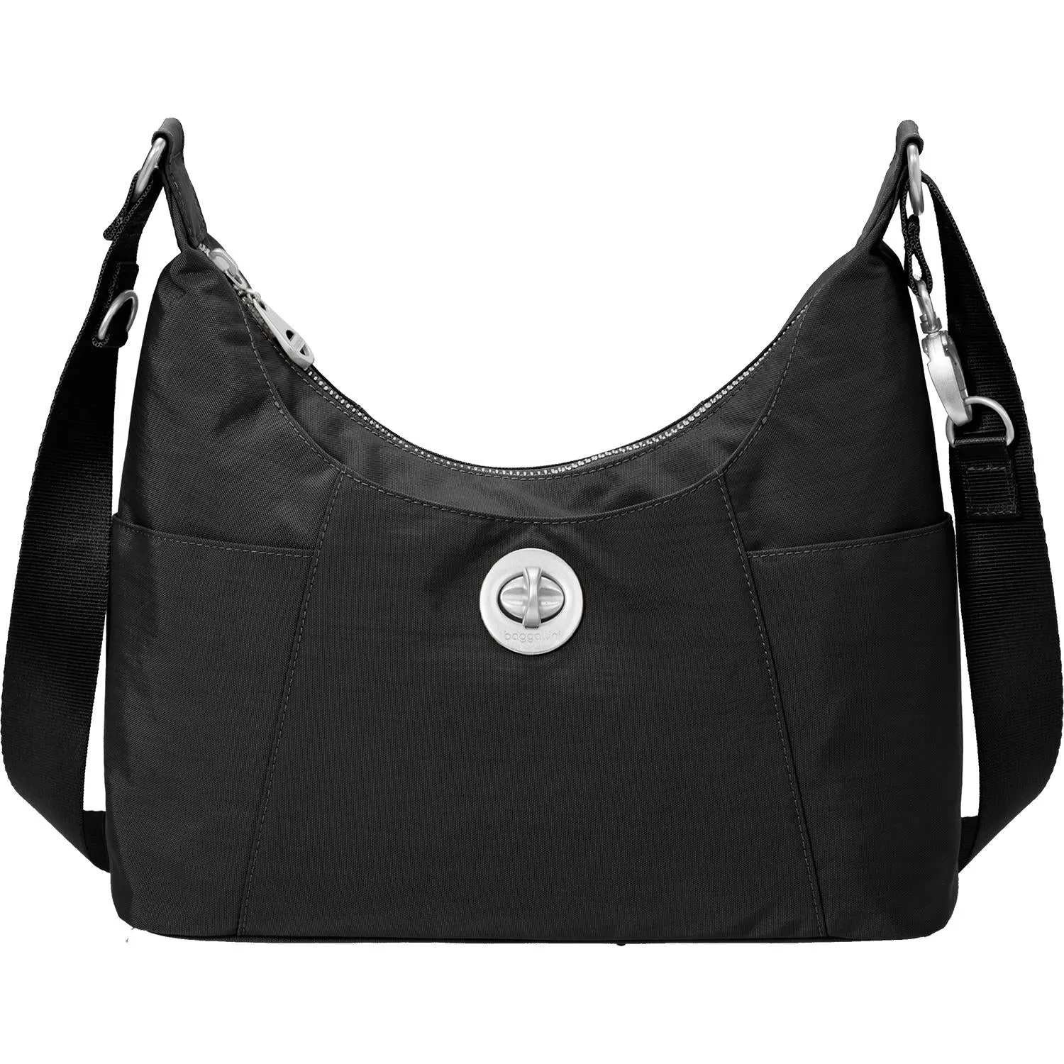 Baggallini Zurich Medium Hobo Tote Black Nylon