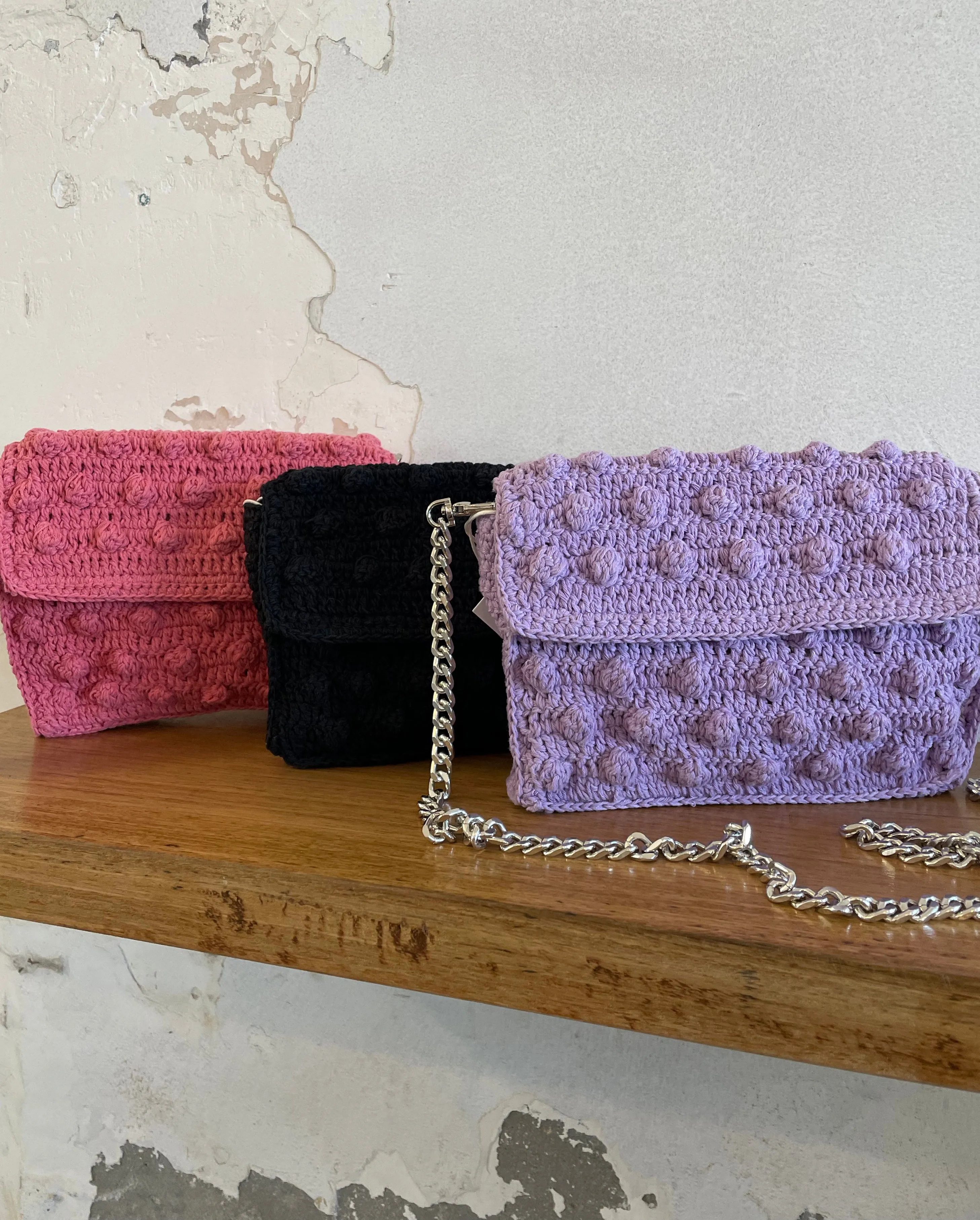 BOBBLE KNIT BAG - LILAC