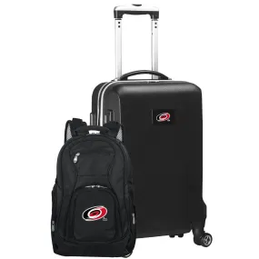 Carolina Hurricanes Deluxe 2-Piece Backpack and Carry-on Set in Black