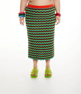 Cosmic Surf Knit Midi Skirt