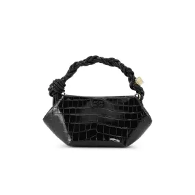 Croco Patent Mini Bou Bag (Black)