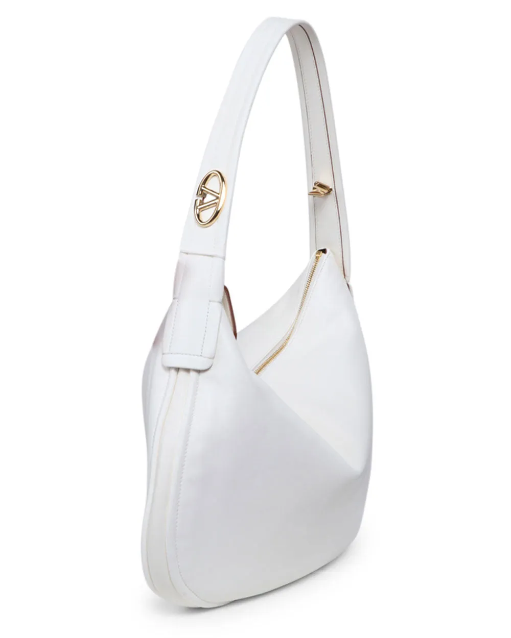 Go Large Leather Hobo Bag in Ivory