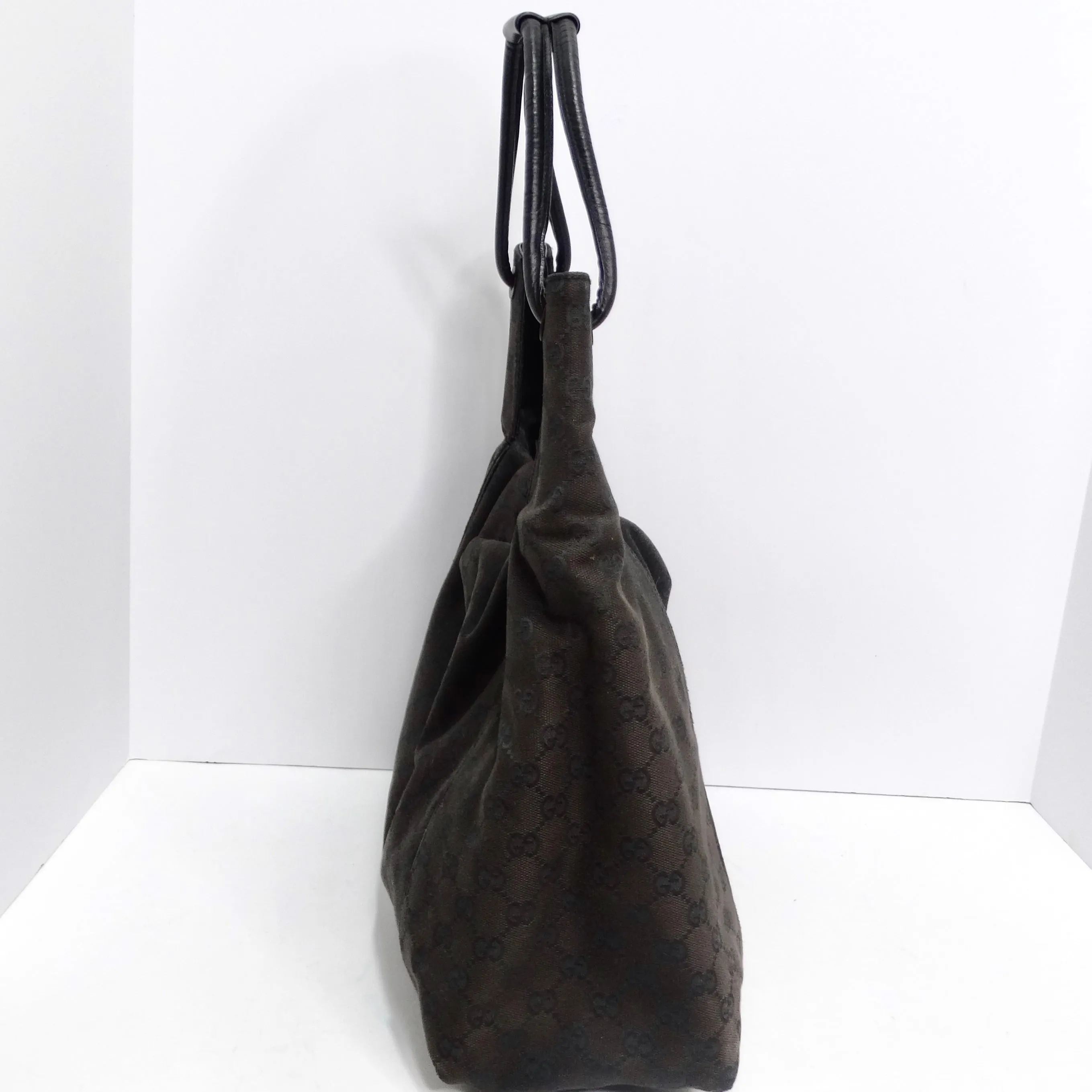 Gucci Monogram Canvas Hobo Bag Black