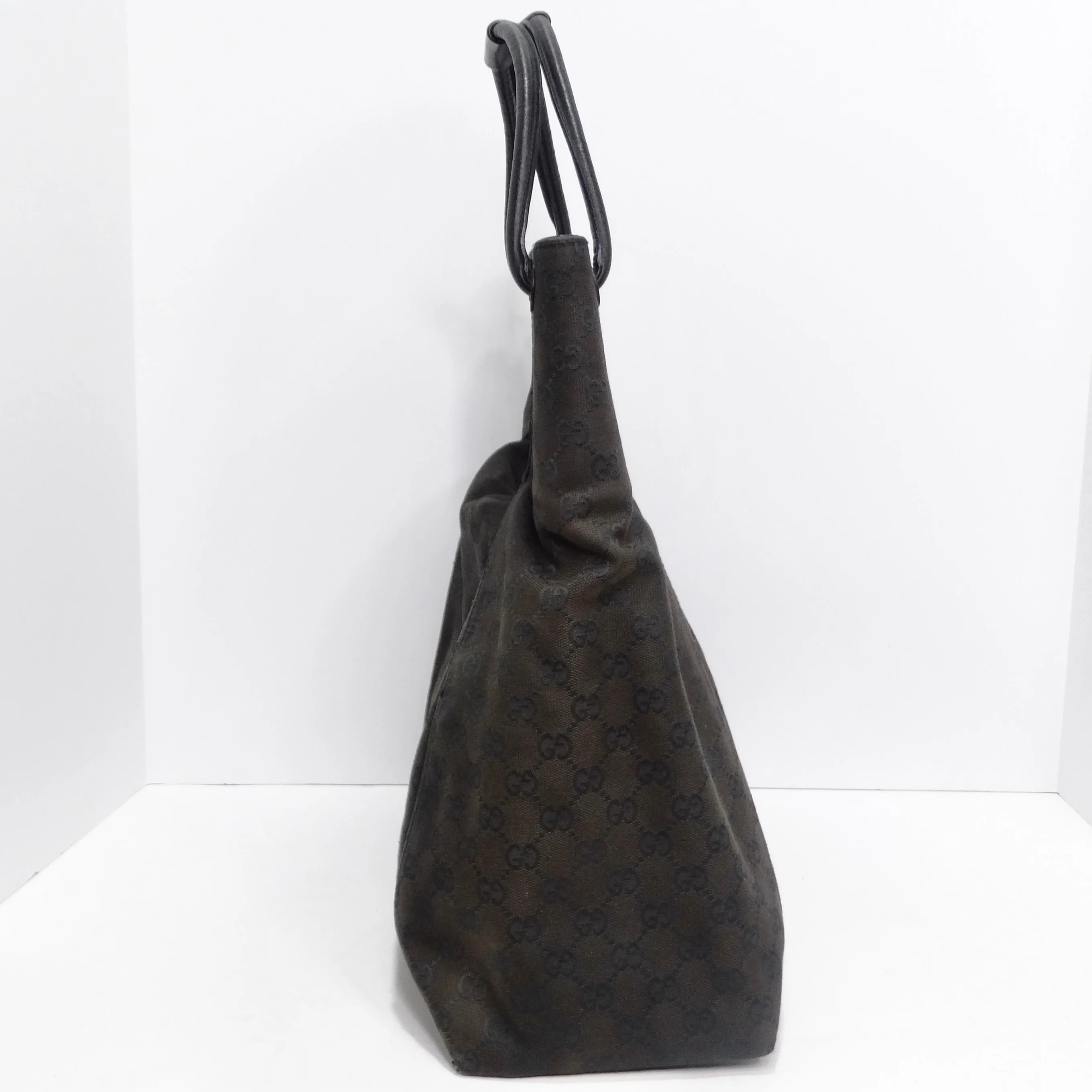 Gucci Monogram Canvas Hobo Bag Black