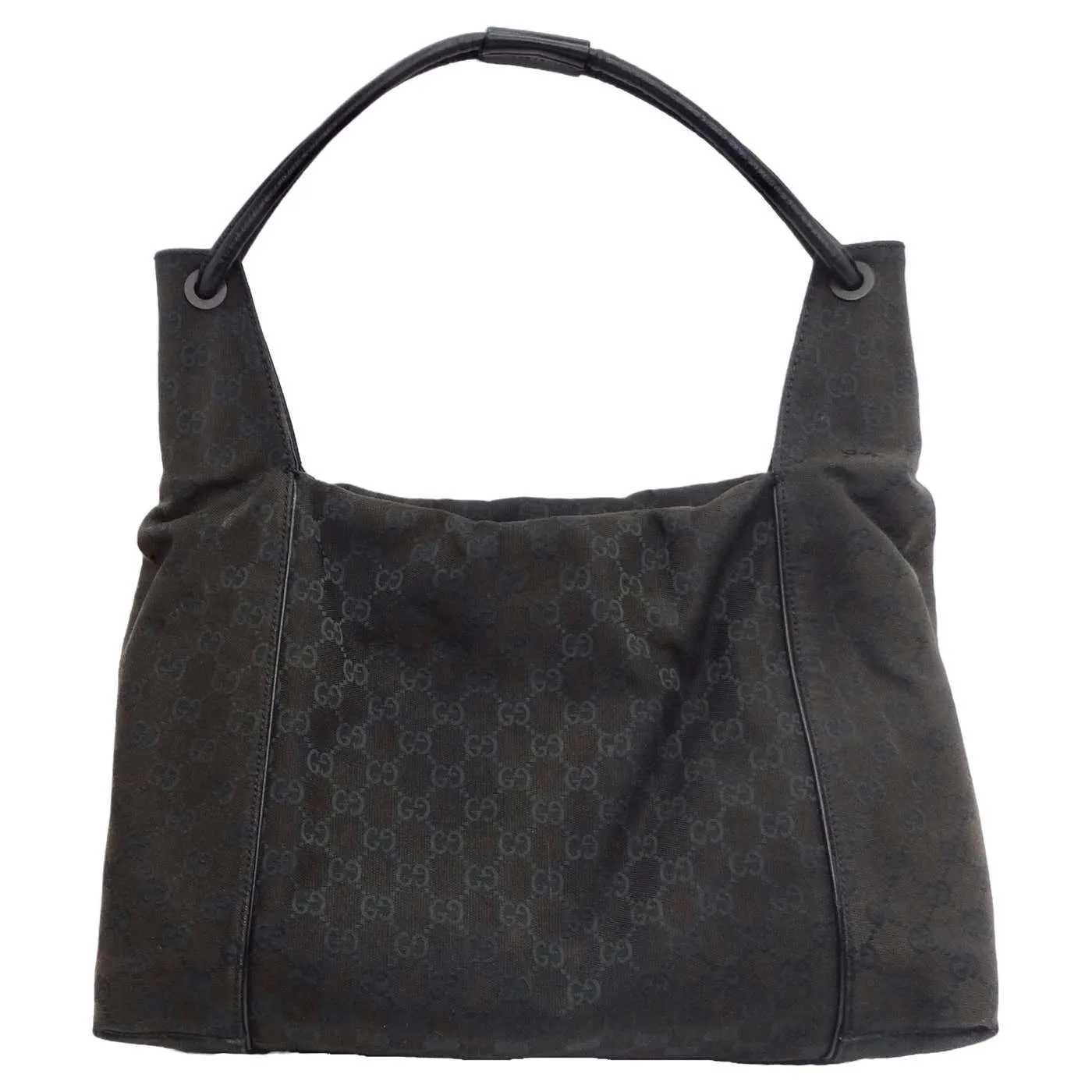 Gucci Monogram Canvas Hobo Bag Black