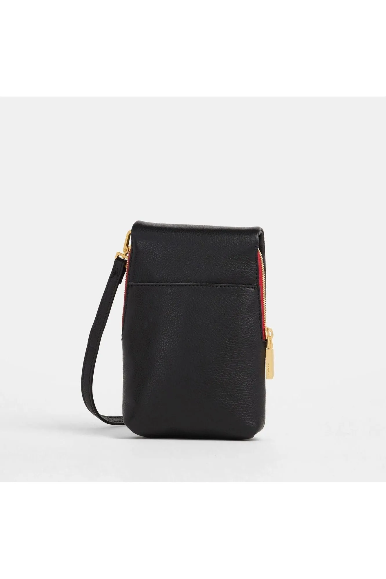 Hammitt VIP Mobile Crossbody Bag  | Black Brushed Gold Red Zip