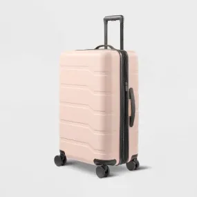 Hardside Medium Checked Suitcase Pink - Open Story