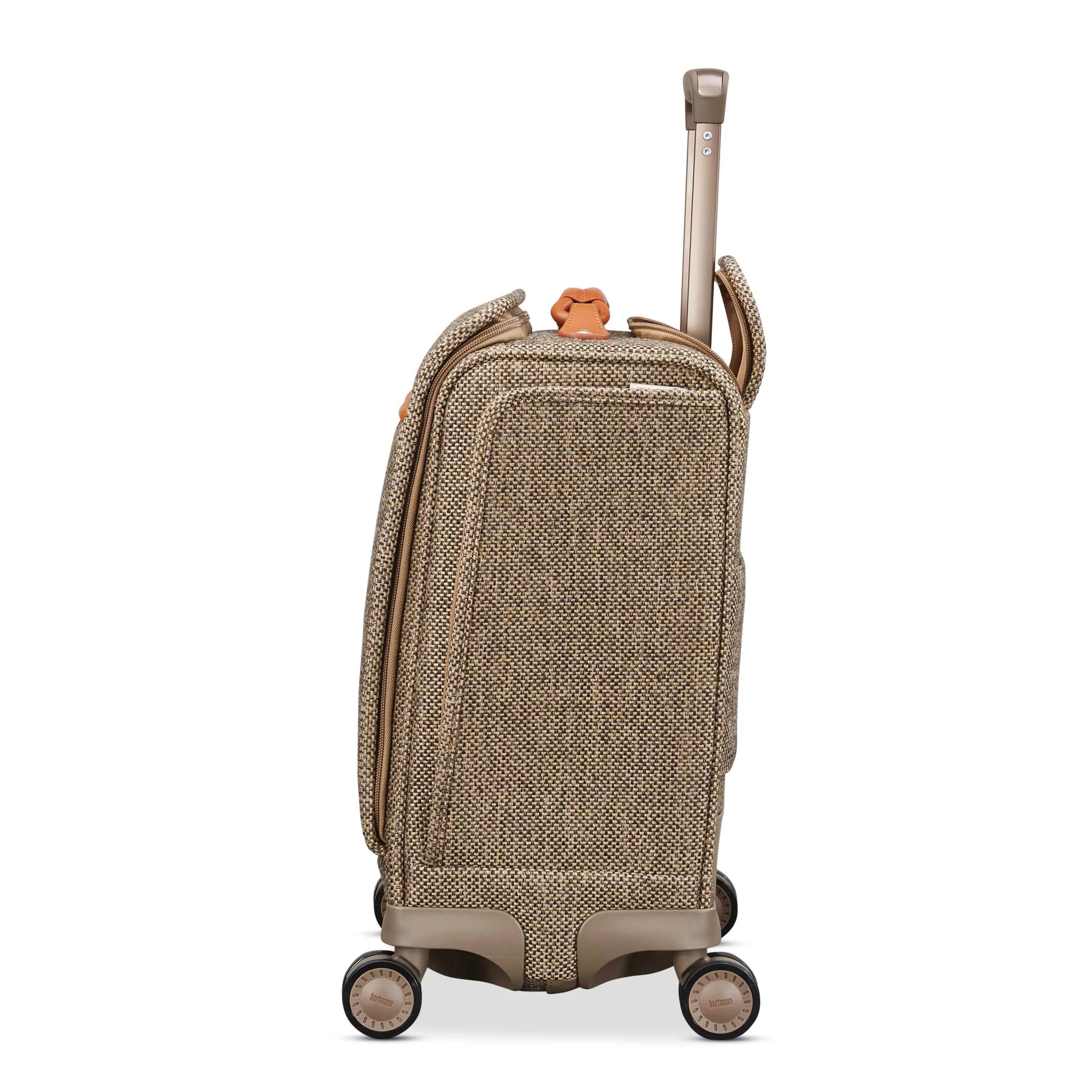 Hartmann Tweed Legend 17" Underseat Carry On Spinner Natural Tweed Missing Snap Final Sale