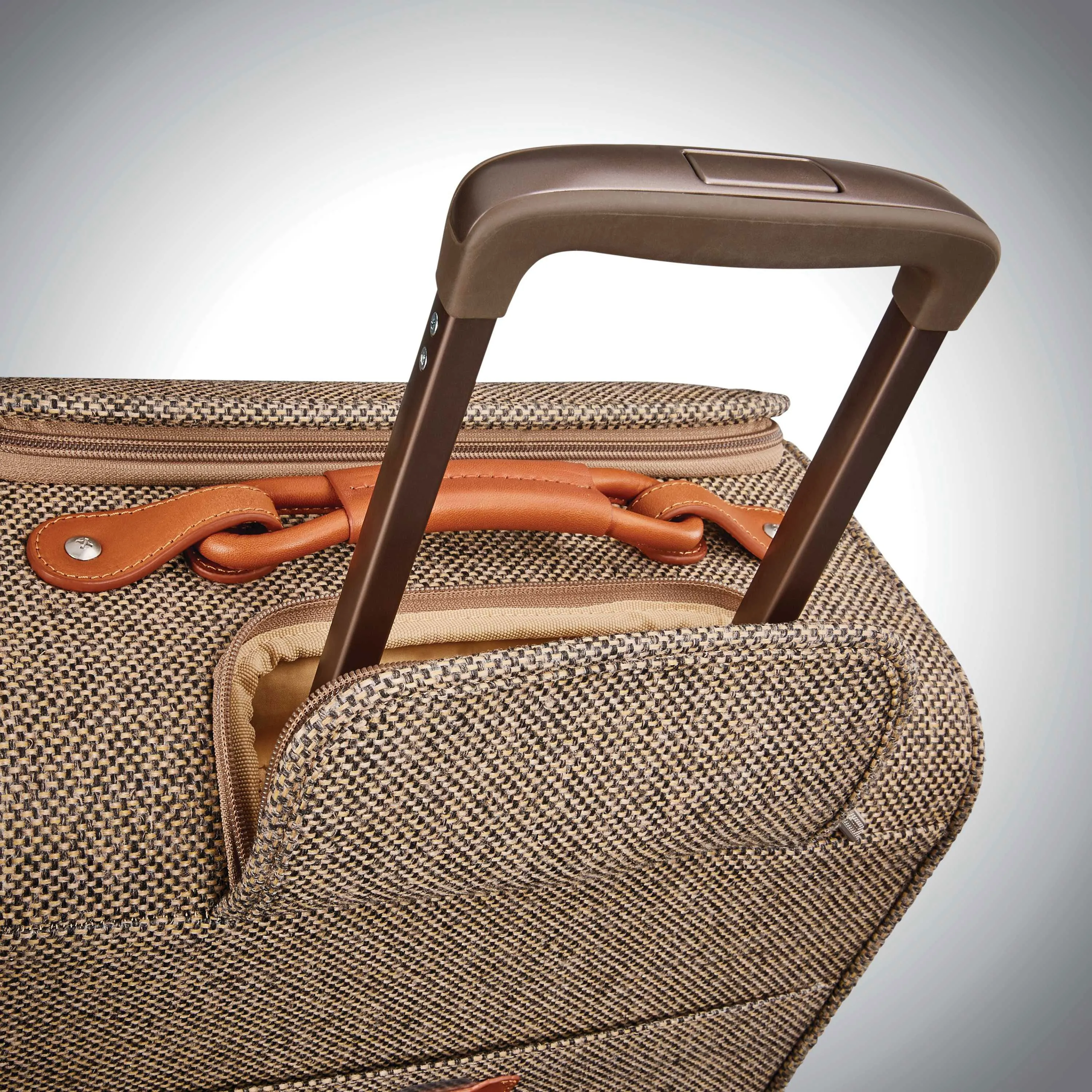 Hartmann Tweed Legend 17" Underseat Carry On Spinner Natural Tweed Missing Snap Final Sale