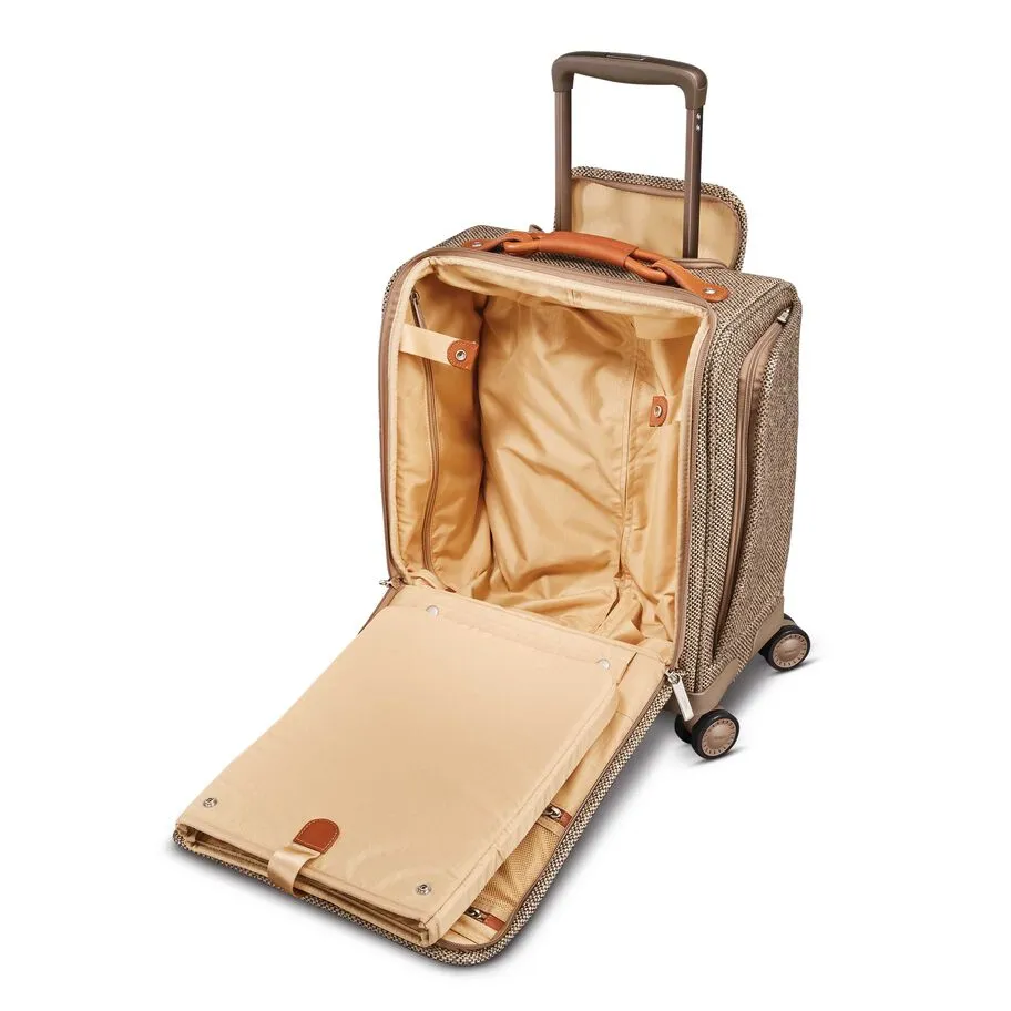 Hartmann Tweed Legend 17" Underseat Carry On Spinner Natural Tweed Missing Snap Final Sale