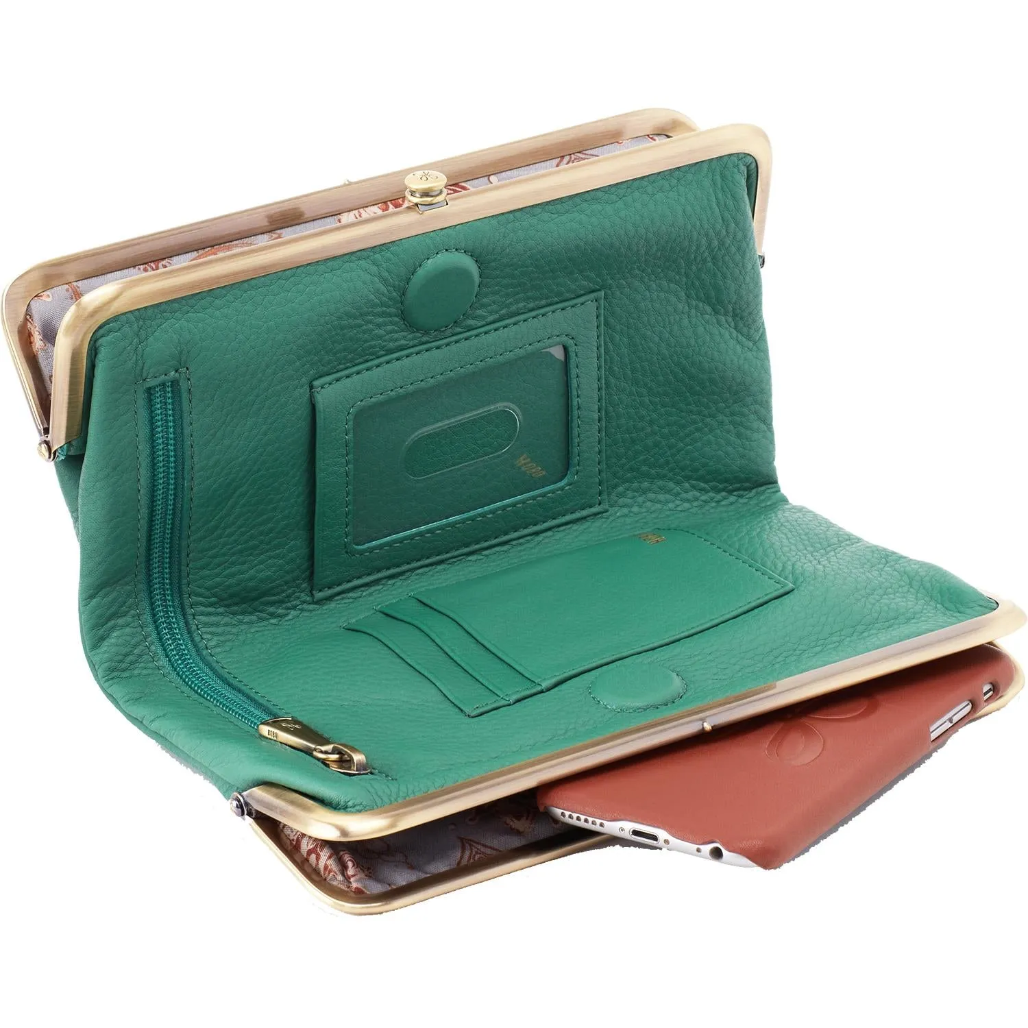 Hobo Lauren Garden Green Velvet Hide Leather