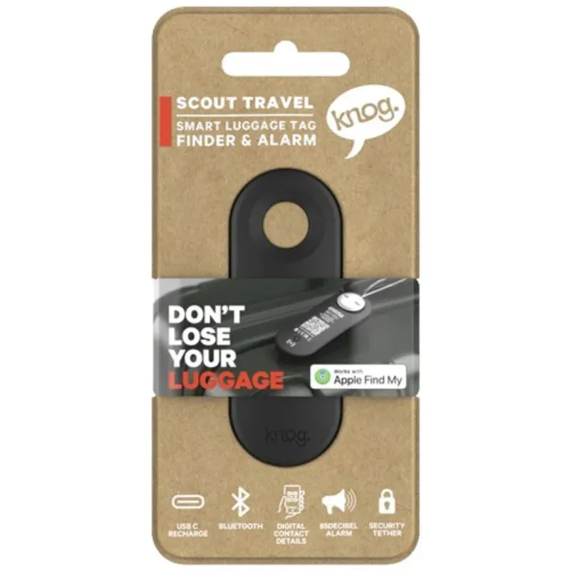 Knog Scout Travel - Luggage Tag, Finder & Alarm - Rechargeable