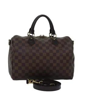 LOUIS VUITTON Speedy 30 Damier Azur Canvas Handbag