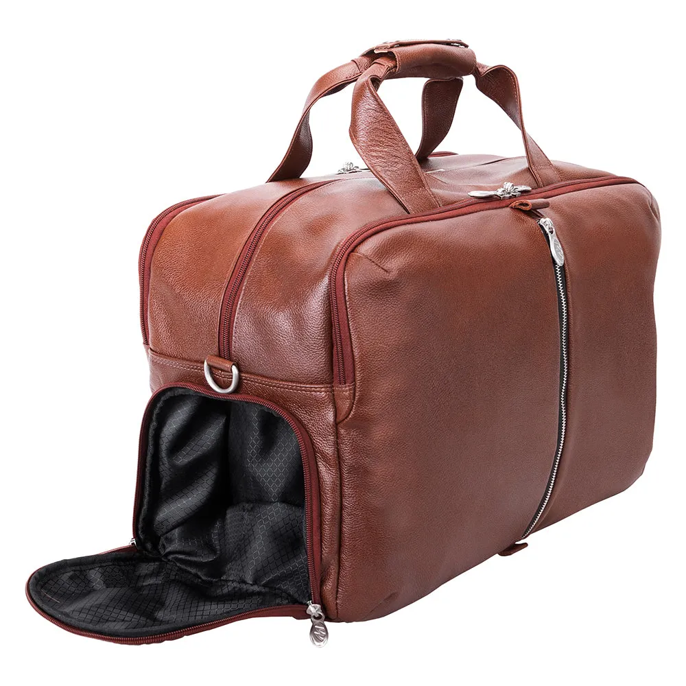 McKlein 22" Leather Triple Compartment Carry-All Laptop Duffel