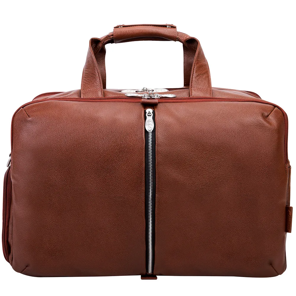 McKlein 22" Leather Triple Compartment Carry-All Laptop Duffel