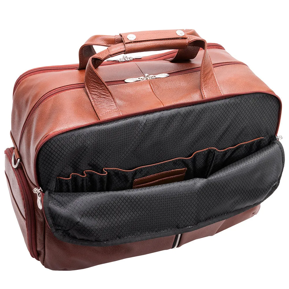 McKlein 22" Leather Triple Compartment Carry-All Laptop Duffel