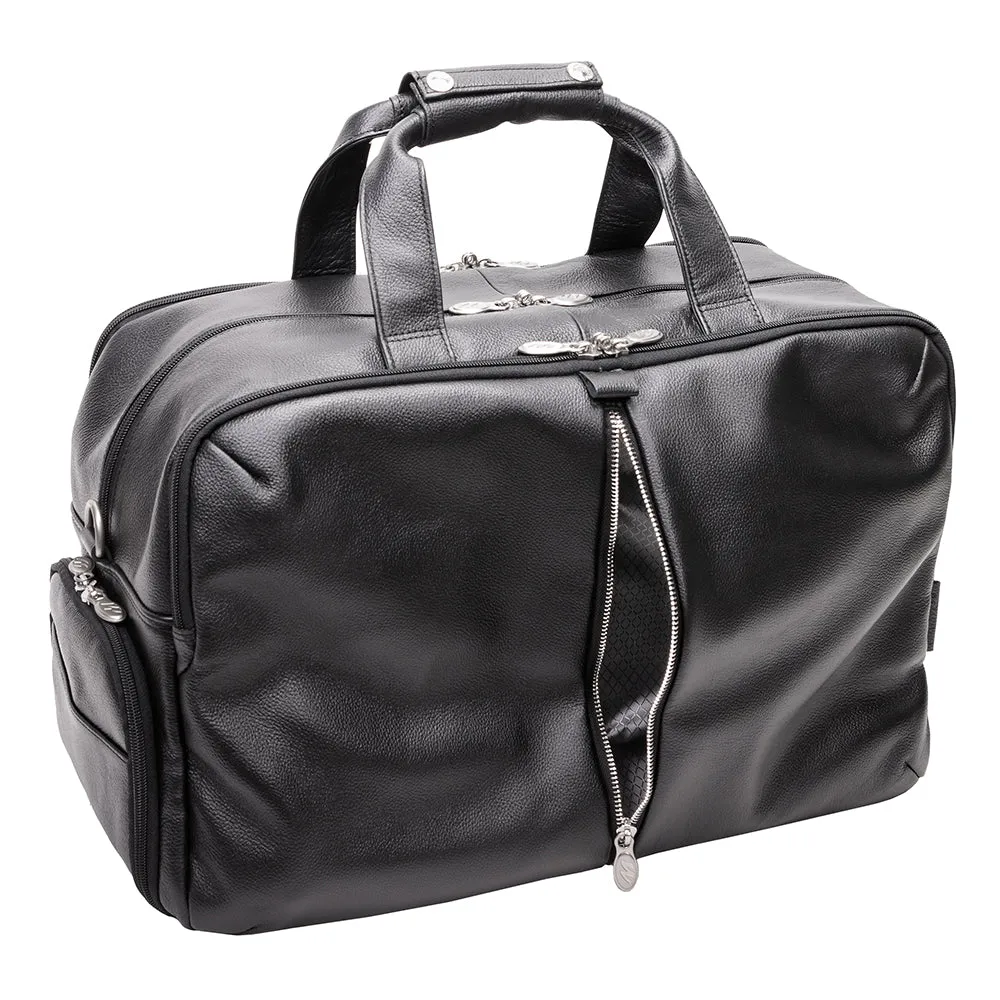 McKlein 22" Leather Triple Compartment Carry-All Laptop Duffel