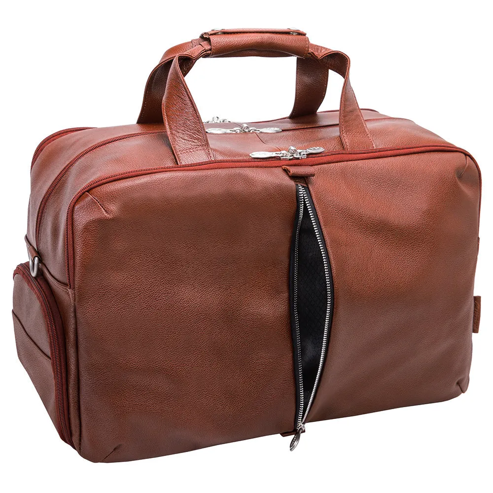 McKlein 22" Leather Triple Compartment Carry-All Laptop Duffel