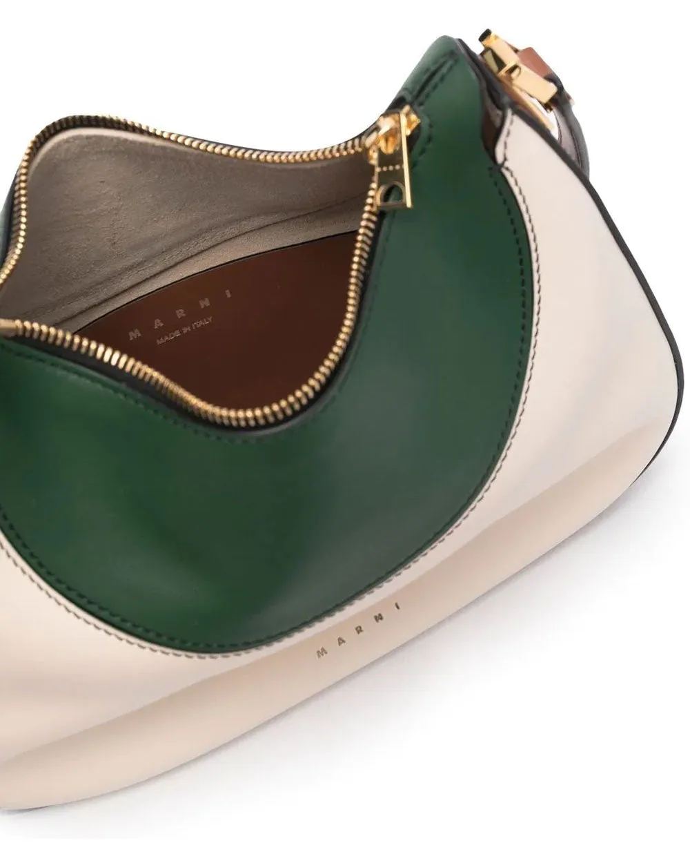 Milano Small Hobo Bag in White Brown and Green