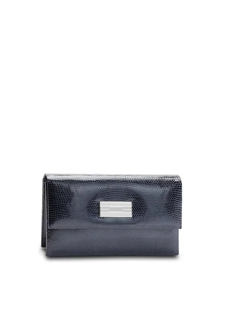 Monogram Clutch, Mini - Navy Exotic Lizard