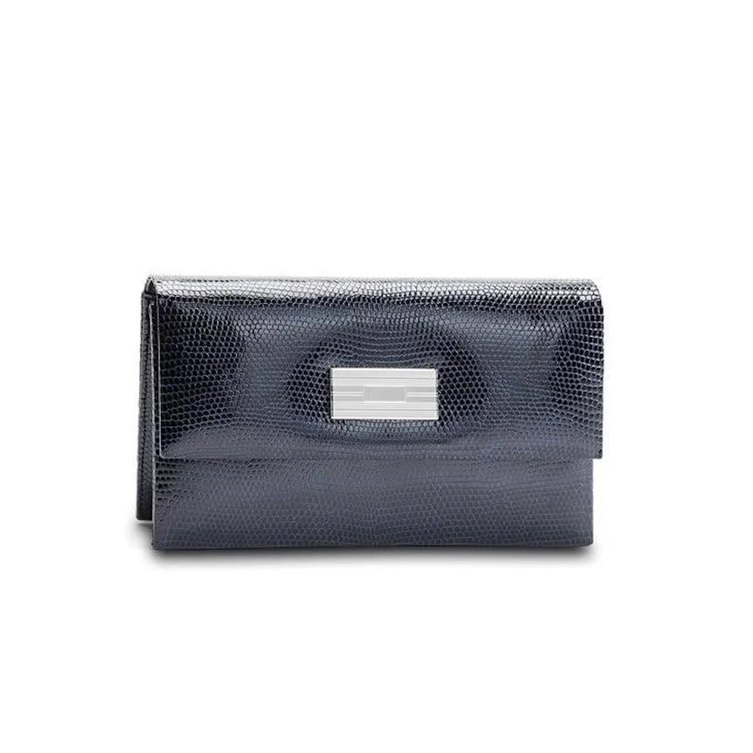 Monogram Clutch, Mini - Navy Exotic Lizard