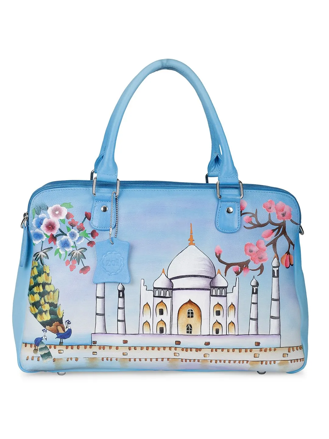 Oversized Hand Bag - Historical Taj Sky Blue