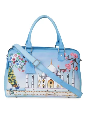 Oversized Hand Bag - Historical Taj Sky Blue