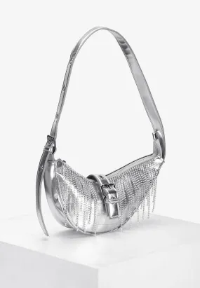 Silver Diamanté Shoulder Bag