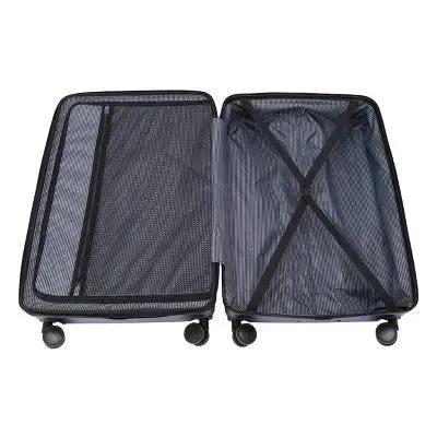 Skyline Hardside Large Checked Spinner Suitcase - Navy Peony