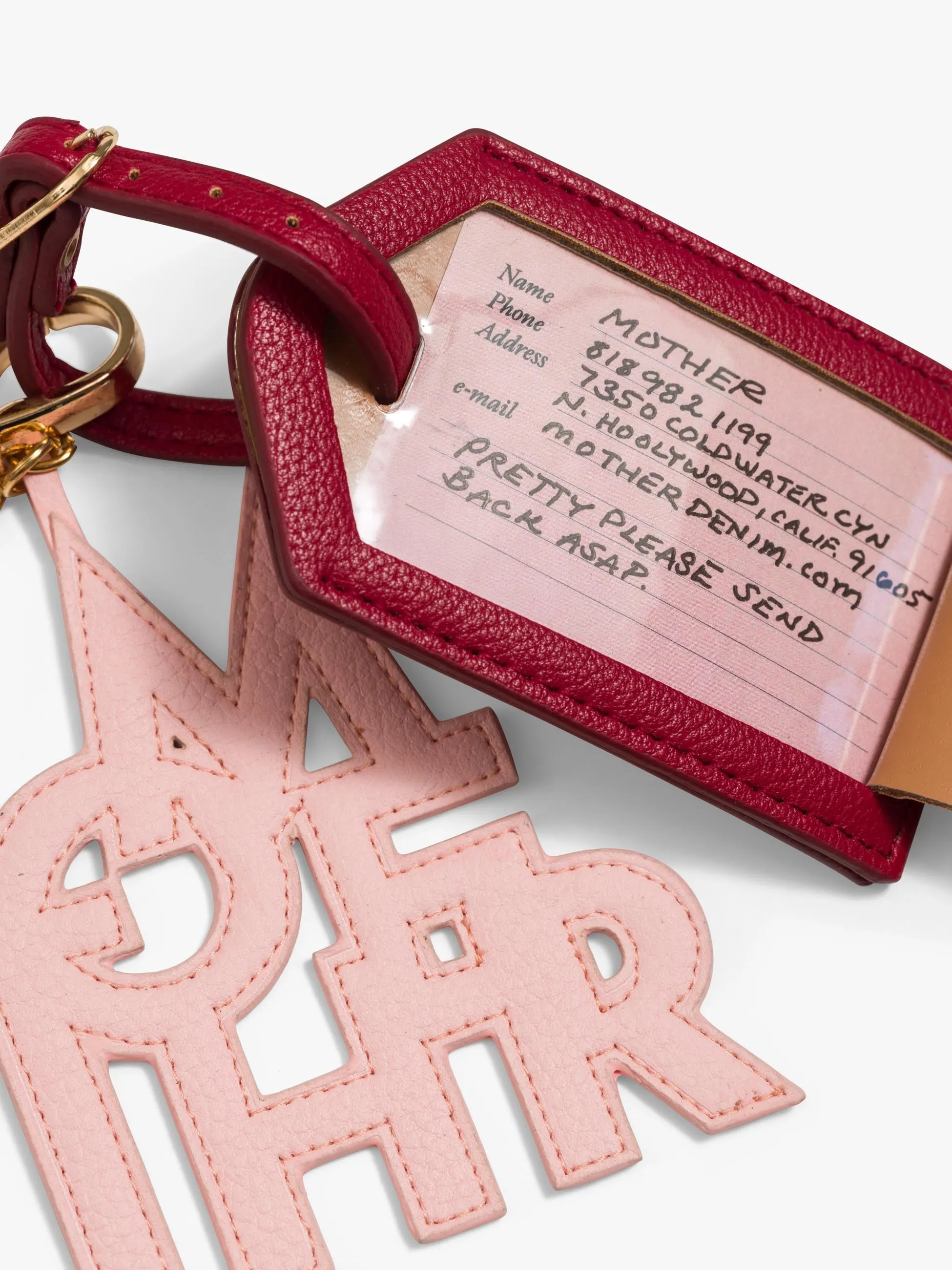 The Checked Bag Keychain - Burnt Red & Pink