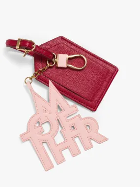 The Checked Bag Keychain - Burnt Red & Pink