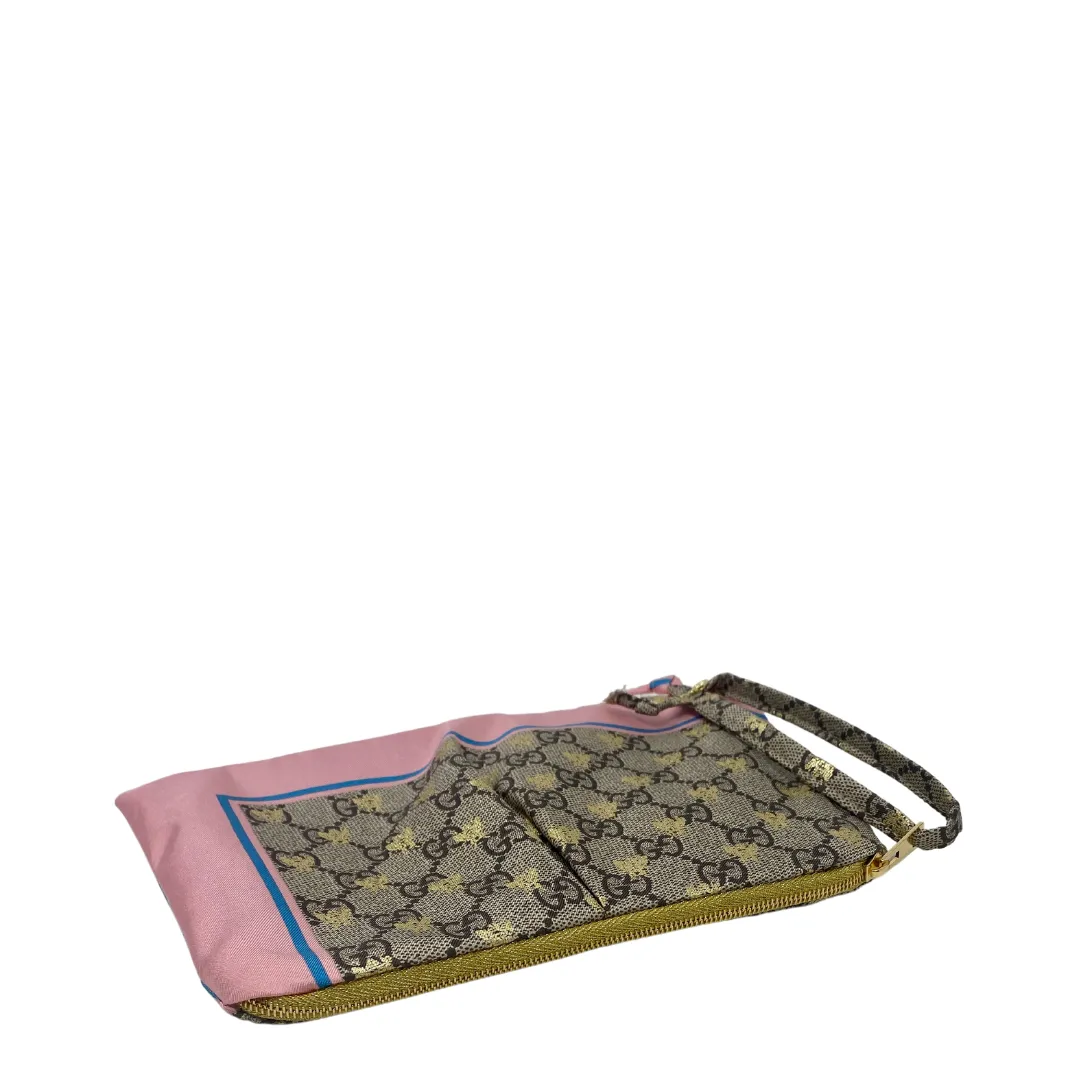 The Heirloom Scarf Clutch, Made from Gucci's "GG Bees and Monogram" Scarf