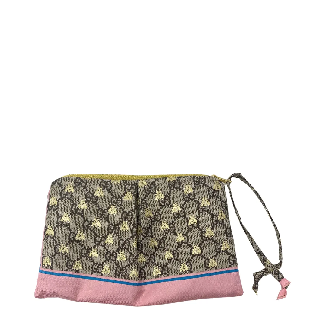 The Heirloom Scarf Clutch, Made from Gucci's "GG Bees and Monogram" Scarf