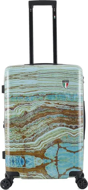 TUCCI Emerald Marble Carry on Hardside Suitcase