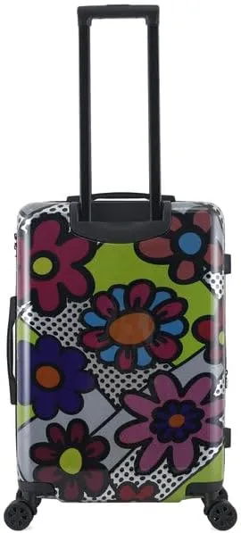 TUCCI Pop Art Flower Dots 28” Large Hardside Checked Suitcase