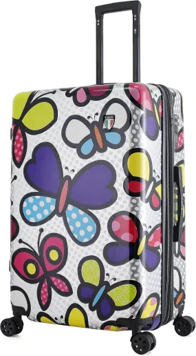 TUCCI Pop Art Flower Dots 28” Large Hardside Checked Suitcase